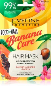 Eveline Food for Hair Banana Care Maska do włosów farbowanych - ochrona koloru i odżywienie  20ml