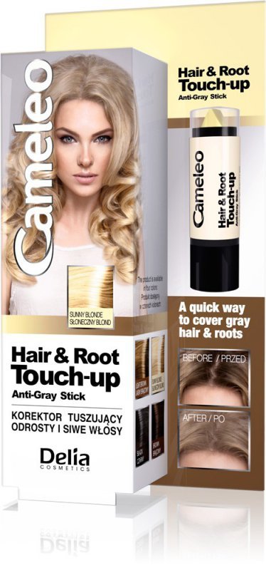 Delia Cosmetics Cameleo Hair&Root Touch-up Korektor tuszujący odrosty i siwe włosy - słoneczny blond  1szt