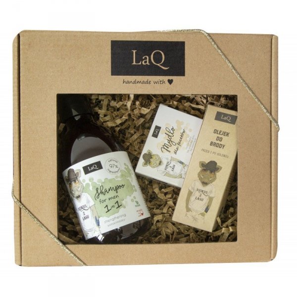 LaQ Zestaw prezentowy dla mężczyzn Dzik (szampon 300ml+olejek 30ml+mydło kostka 85g) 1op.