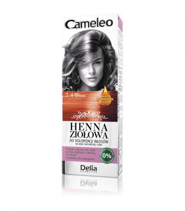 Delia Cosmetics Cameleo Henna Ziołowa  nr 7.4 rudy  75g