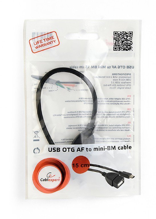 Gembird Kabel OTG USB Mini BM -&gt; USB AF 15cm