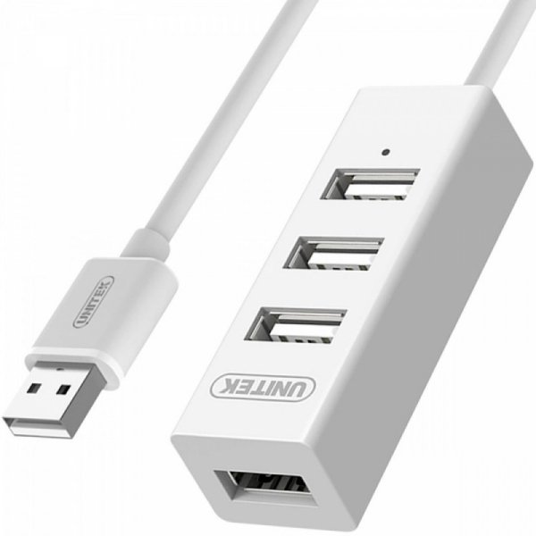 Unitek Hub 4x USB 2.0, Y-2146, 1x Lad.tel. biały