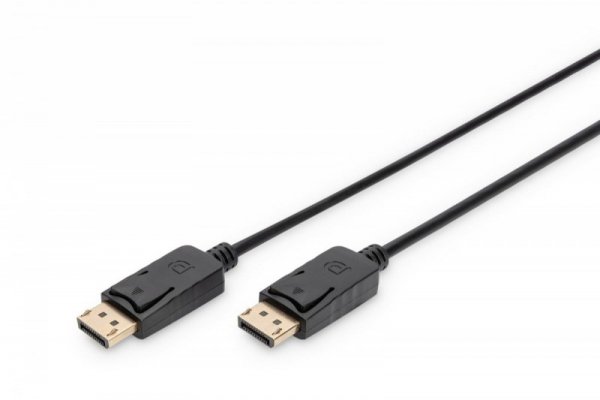 Digitus Kabel połączeniowy DisplayPort z zatrzaskami 4K 60Hz UHD Typ DP/DP M/M czarny 1m