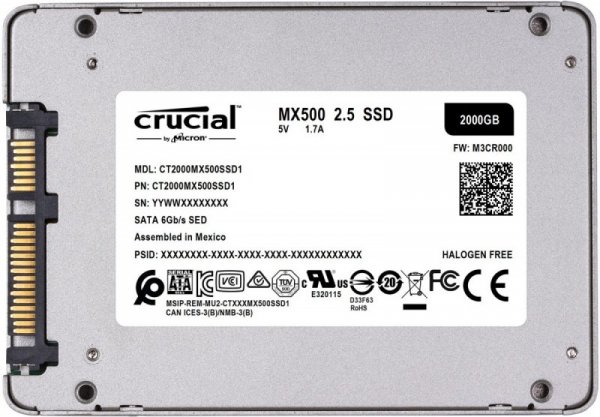 Crucial MX500 2TB Sata3 2.5&#039;&#039; 560/510 MB/s