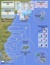 Mrs Thatcher's War: The Falklands, 1982 canvas map 11 xx 17 
