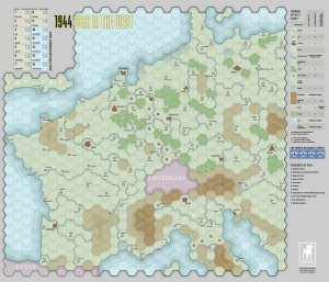  1944: War in the West canvas map 22 x 28