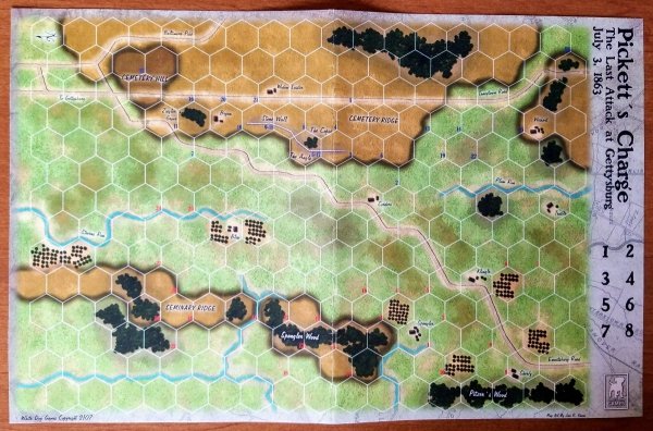 Pickett's Charge: The Last Attack at Gettysburg July 3, 1863 canvas map 11&quot; x 17&quot;