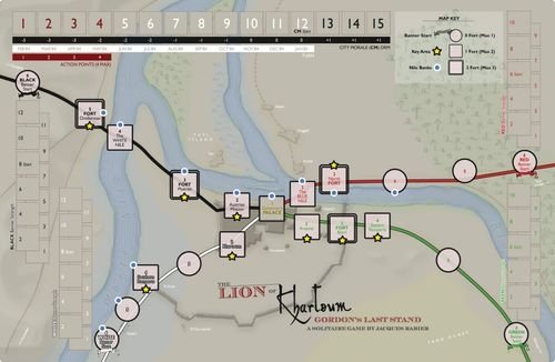 The Lion of Khartoum: Gordon's Last Stand canvas map 11&quot; x 17&quot;