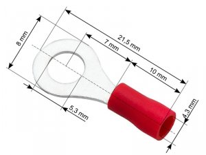 43-015# Konektor oczkowy izolowany s śruba5,3 kabel4,3mm