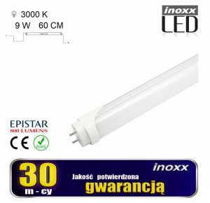 Świetlówka led 60cm 9w t8 3000k g13 ciepła