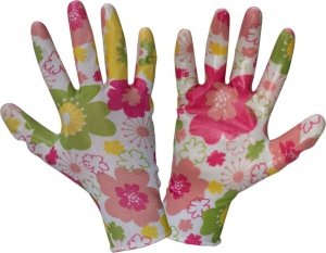 Rękawice nitr. kwiatki róż. l221708p, karta, 8, ce, lahti