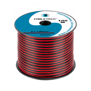 Kabel głośnikowy CCA 1.0mm czarno-czerwony