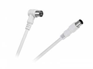 Kabel TV - VIDEO kątowo - prosty biały 10m