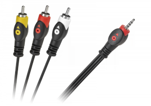 Kabel Jack 3.5 cztero-polowy 3 x RCA 1.5m
