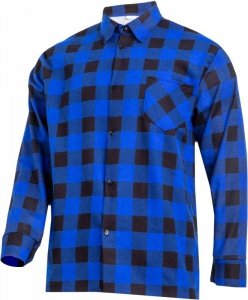 Koszula flanelowa krata niebieska, 170g/m2, l, ce, lahti