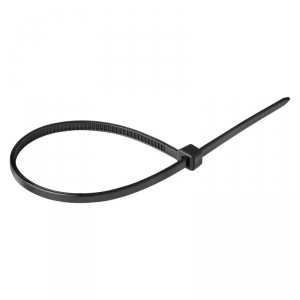 Opaska kablowa, kolor czarny, odporna na UV, szerokość 2,5mm, długość 150mm, 100 sztuk.