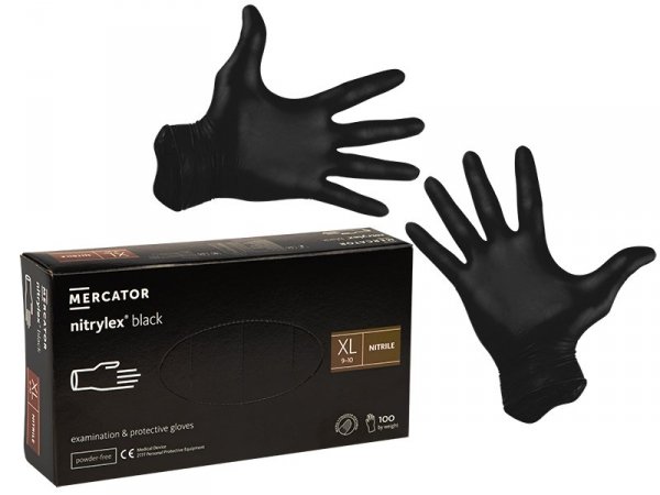 9395# Rękawiczki nitrylowe czarne xl 100sztuk