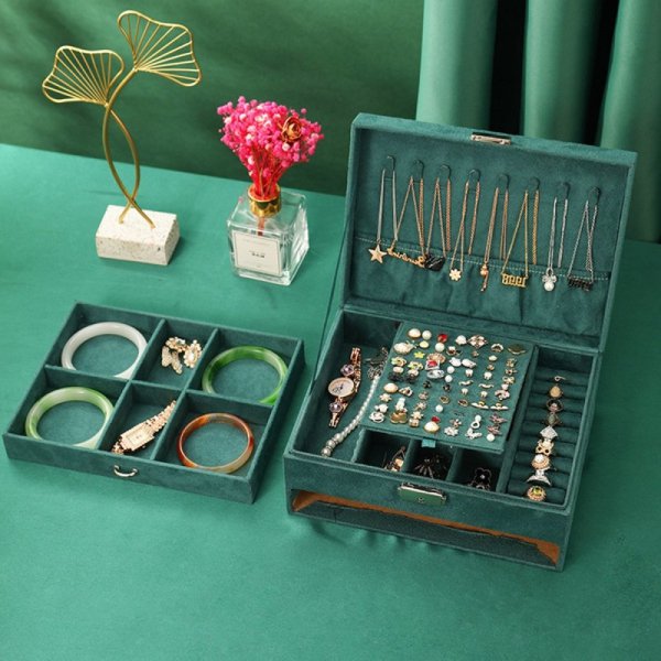 CA7 Pudełko organizer do biżuterii        zielony