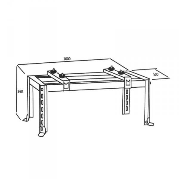 Uchwyt podstawa podłogowa do klimatyzatora / pompy ciepła Maclean, 280-870mm / 230-450mm, Max 36000 BTU, stal galwanizowana, do