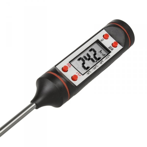 Termometr/sonda do żywności, GreenBlue, długość sondy 15cm, zakres temp. -50 st. C do +300 st. C., dokładność 0,1 st. C, GB178