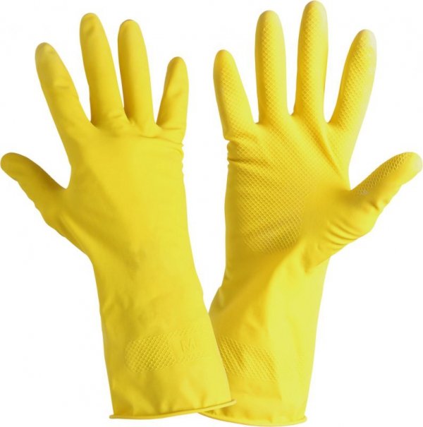 Rękawice lateks gospodarcze żółte, karta, "8", ce, lahti
