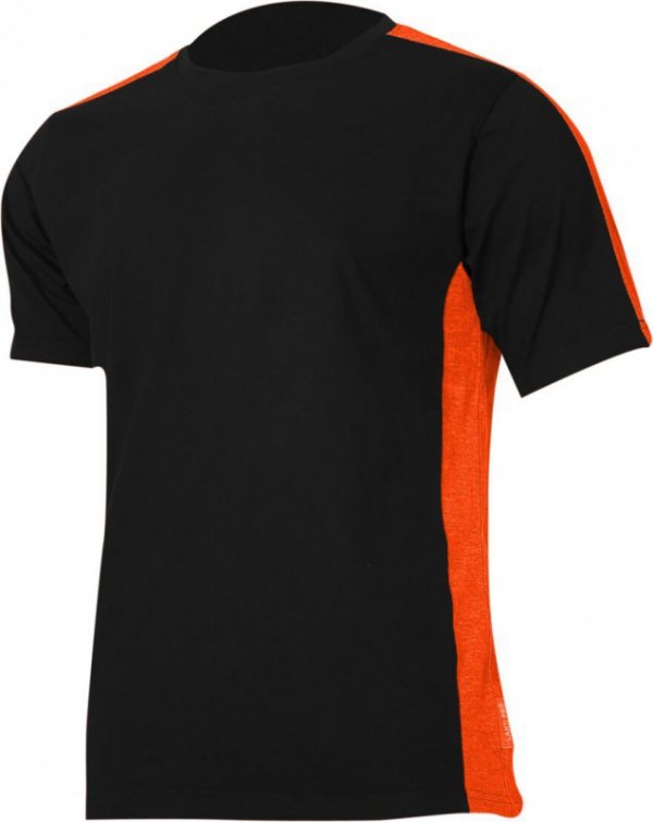 Koszulka t-shirt 180g/m2, czarno-pomarańcz., "2xl", ce,lahti