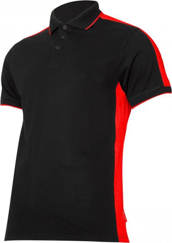 Koszulka polo  190g/m2, czarno-czerwona, "2xl", ce, lahti