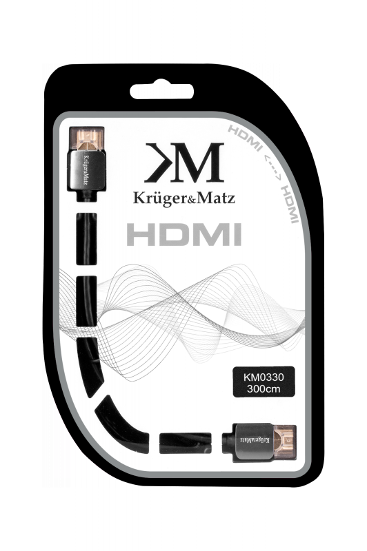 Kabel HDMI - HDMI wtyk-wtyk (A-A) 3.0m Kruger&Matz 4K