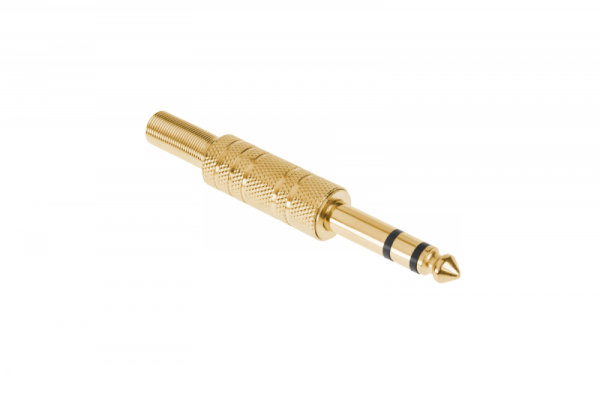 Wtyk Jack 6.3 stereo złoty