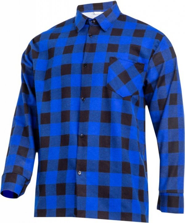 Koszula flanelowa krata niebieska, 170g/m2, "l", ce, lahti