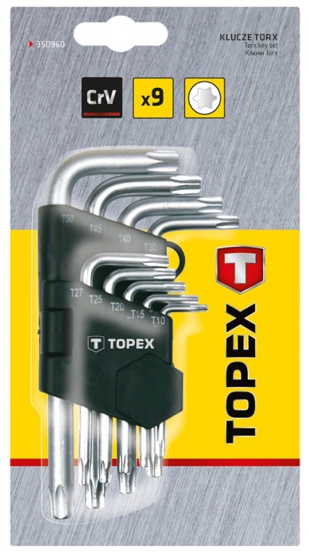 Klucze Torx T10-T50, zestaw 9 szt.