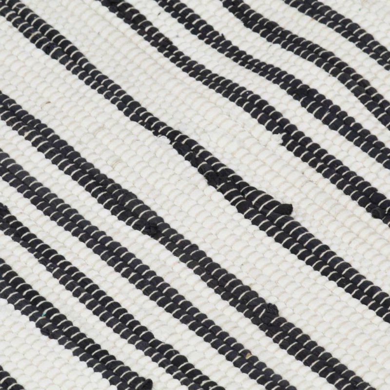 Ręcznie tkany dywan Chindi 120x170cm bawełna, antracytowo-biały
