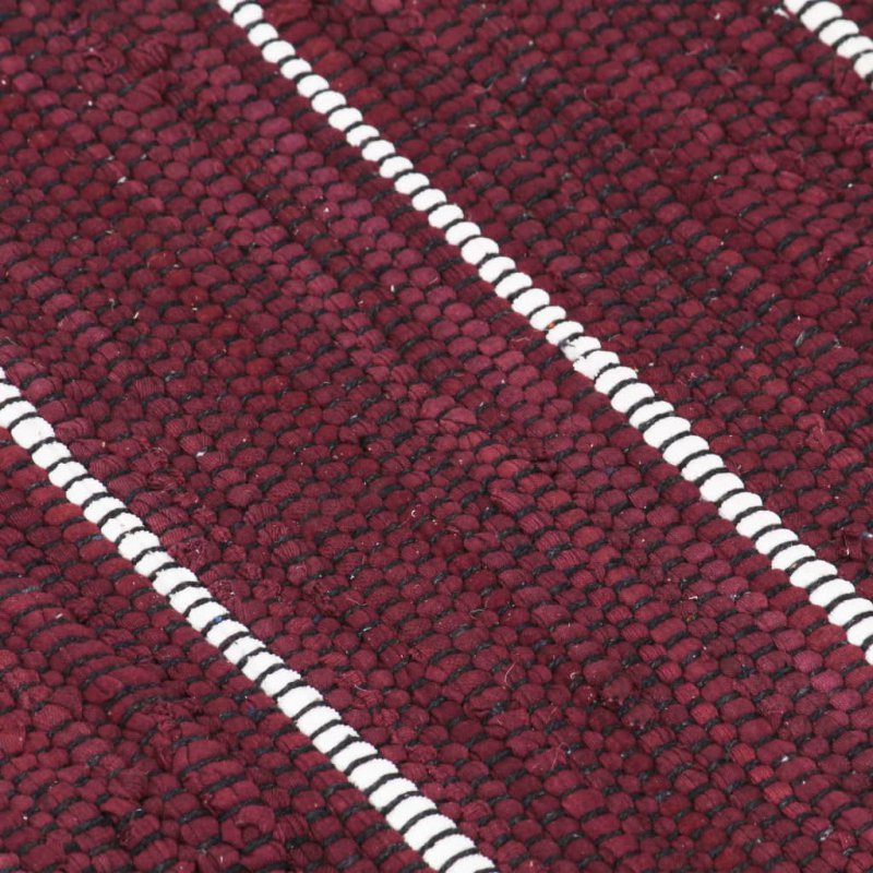 Ręcznie tkany dywanik Chindi, bawełna, 160x230 cm, burgundowy
