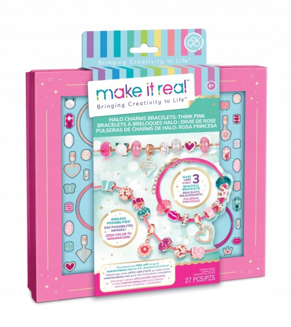 Make it Real Bransoletki Halo Charms Think Pink