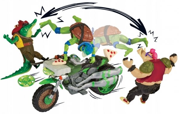 Wojownicze Żółwie Ninja Leonardo + Motocykl +Akces