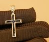 Duży Krzyż czarny 3,5CM złoto 585 
