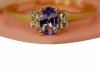  Pierścionek R.15 diamenty 4/0.08ct TANZANIT złoto 585 