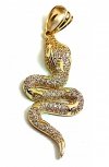 Wisior Kryształowy wąż 5cm złoto 585