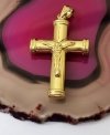 Krzyż dwustronny 3D 37mm z wizerunkiem Jezusa złoto 585