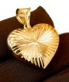 Wisior 3cm diamentowane serce dwustronne złoto 585 