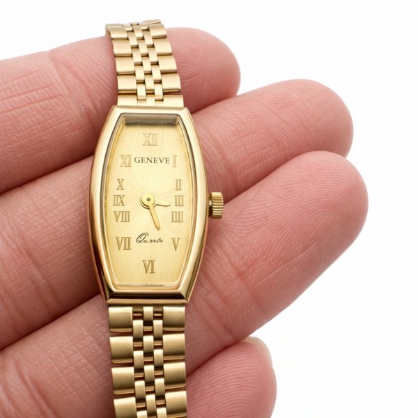 Zegarek klasyczny ze złotą tarczą złoto 585 