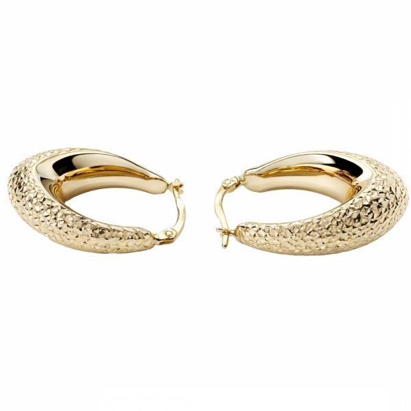 Kolczyki kontur kropli grawerowany złoto 585 