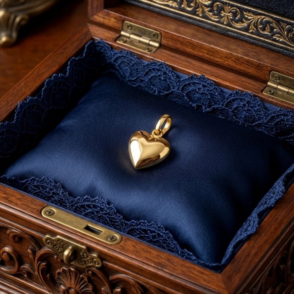 Wisior przestrzenne serce złoto 585 