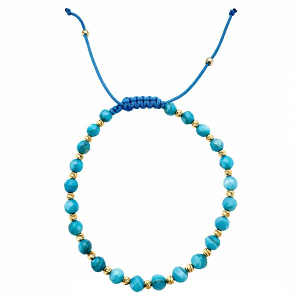 Bransoletka z niebieskimi kamieniami złoto 585