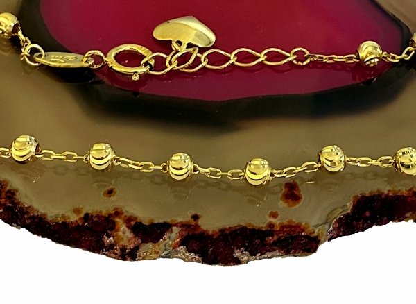 Branoletka paciorki grawerowane 18,5cm złoto 375