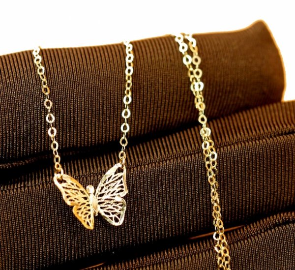 Kobiecy  naszyjnik motyl 45cm 585 dla niej 