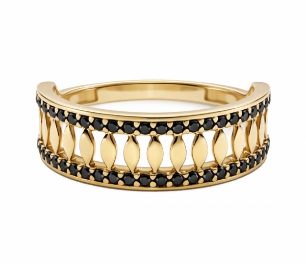 Pierścionek szeroki ażur R.16 złoto 585 