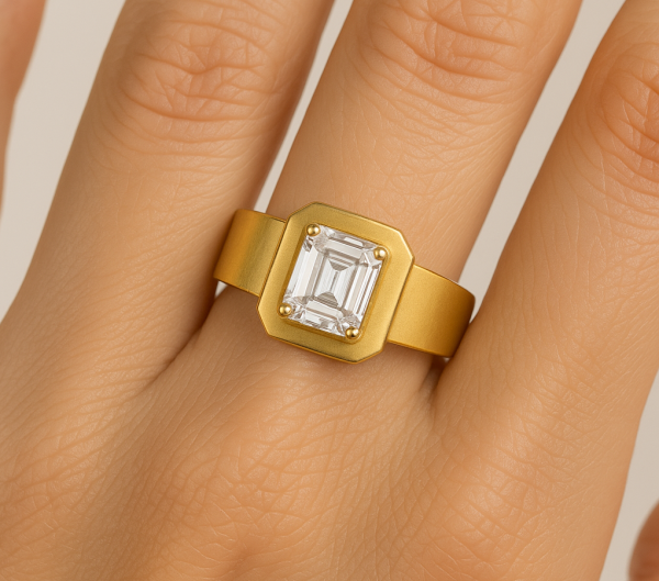 Pierścionek z białym kamieniem R.22 złoto 585