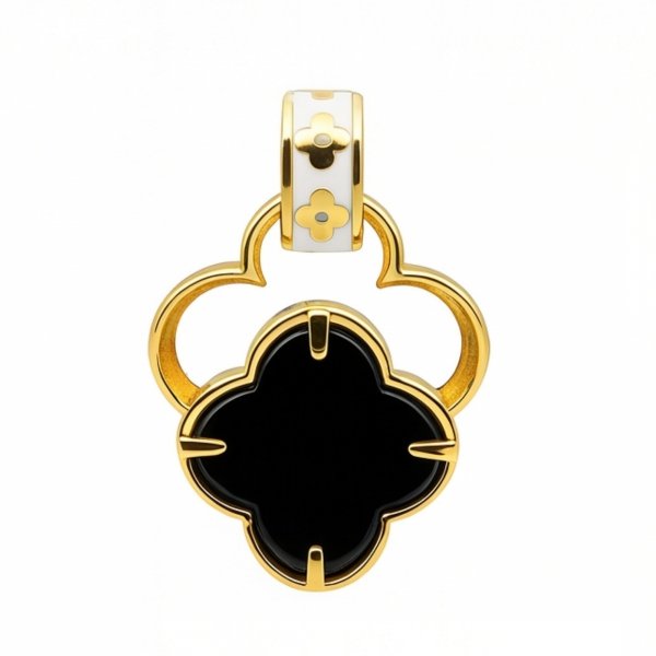 Wisior koniczyny 3D  złoto 585