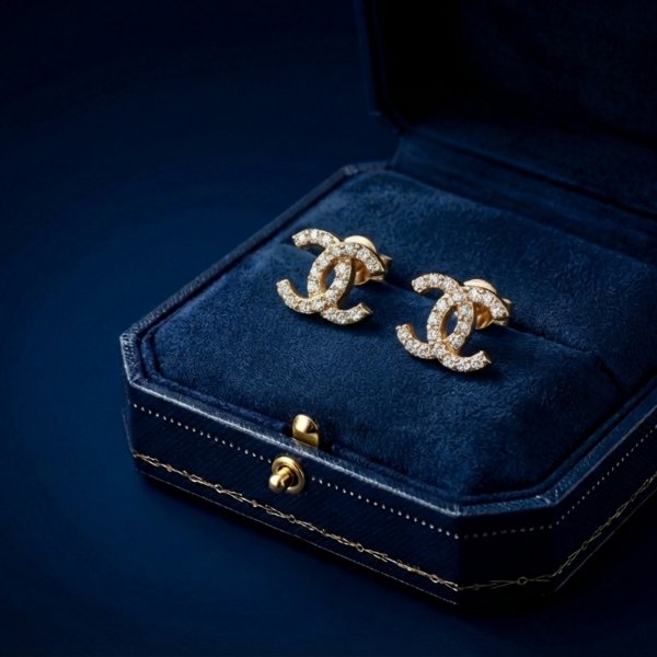 Kolczyki sztyft o splecionej formie z białymi kamieniami złoto 585 